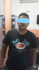 Sandy Wilyam Diaz (27),, Pelaku Pembawa Paket Ganja Kering