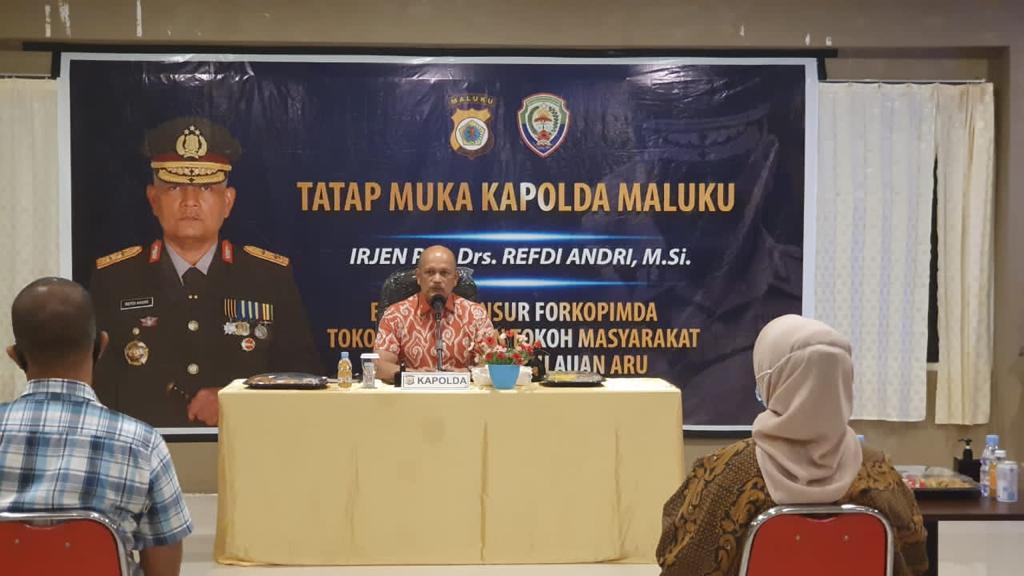 Kapolda Maluku, Irjen Pol Refdi Andri, Dalam Acara Tata Muka Bersama Forkompimda Di Kabupaten Kepulauan Aru
